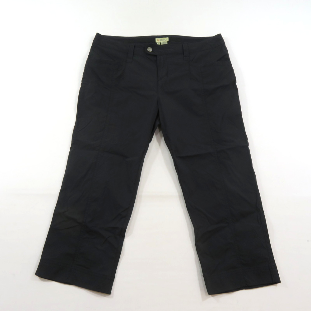 Royal Robbins Capri Pants Womens Sz 12 Measure 34 Black Snap W/ Zipper